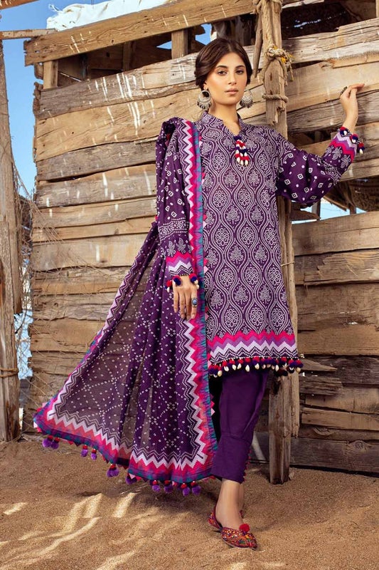 Gul Ahmed Chunri Embroidered Lawn Unstitched 3Pc Suit CL-42033A