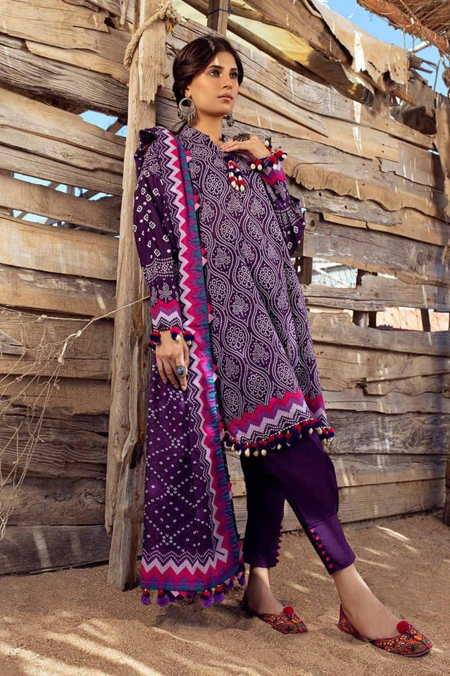 Gul Ahmed Chunri Embroidered Lawn Unstitched 3Pc Suit CL-42033A