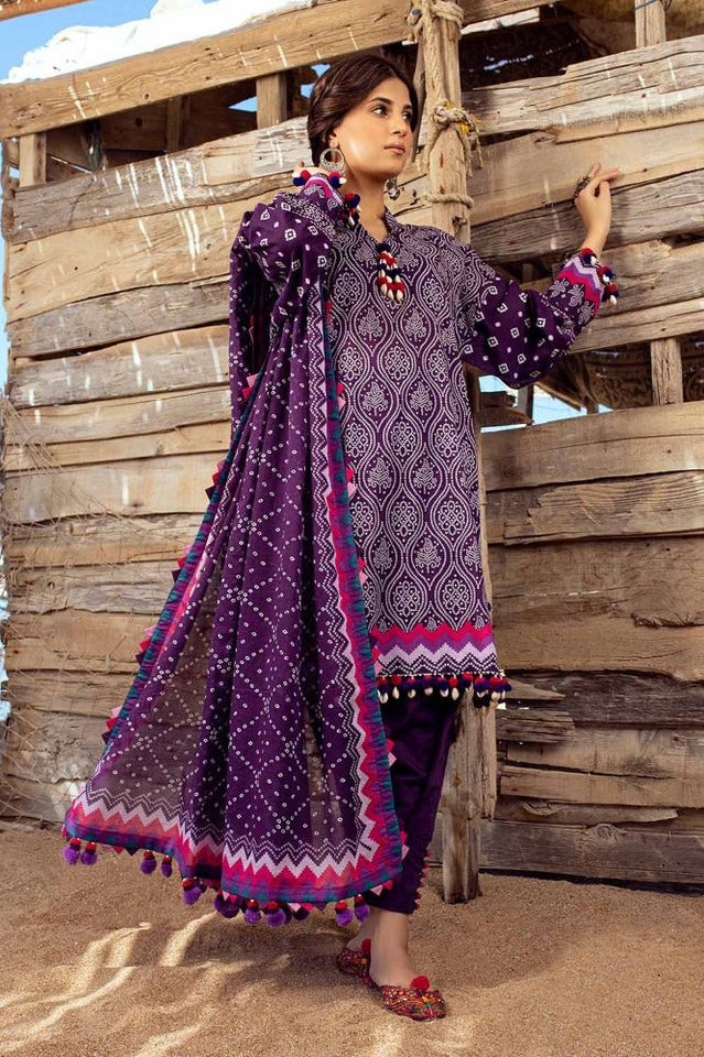 Gul Ahmed Chunri Embroidered Lawn Unstitched 3Pc Suit CL-42033A