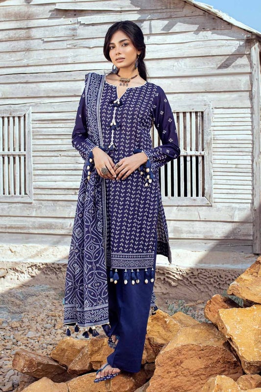 Gul Ahmed Chunri Embroidered Lawn Unstitched 3Pc Suit CL-42017A