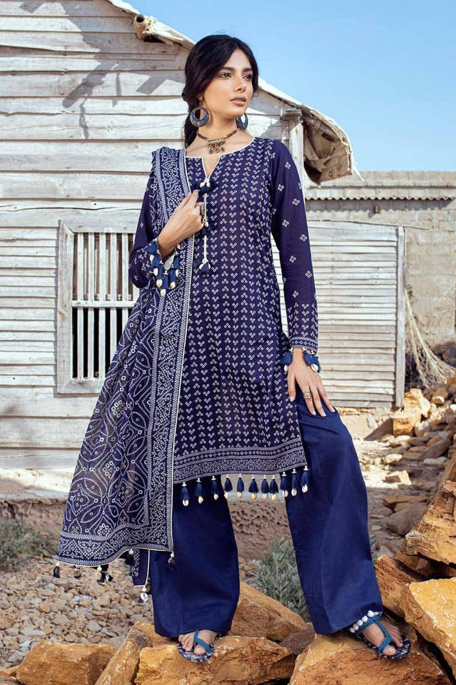 Gul Ahmed Chunri Embroidered Lawn Unstitched 3Pc Suit CL-42017A