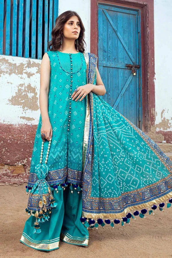 Gul Ahmed 3 Piece Gold Printed Lawn Unstitched Suit CL-42013 A