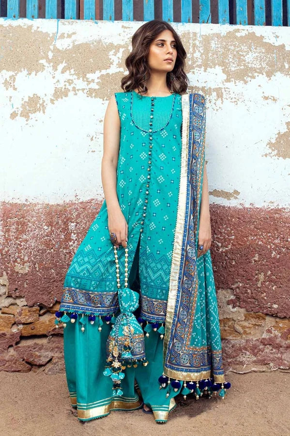 Gul Ahmed 3 Piece Gold Printed Lawn Unstitched Suit CL-42013 A