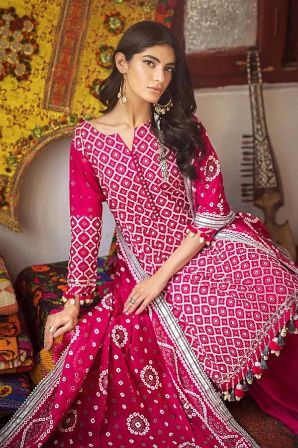 Gul Ahmed 3 Piece Lacquer Printed Lawn Unstitched Suit CL-42008 B