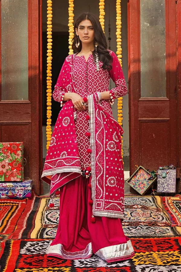Gul Ahmed 3 Piece Lacquer Printed Lawn Unstitched Suit CL-42008 B