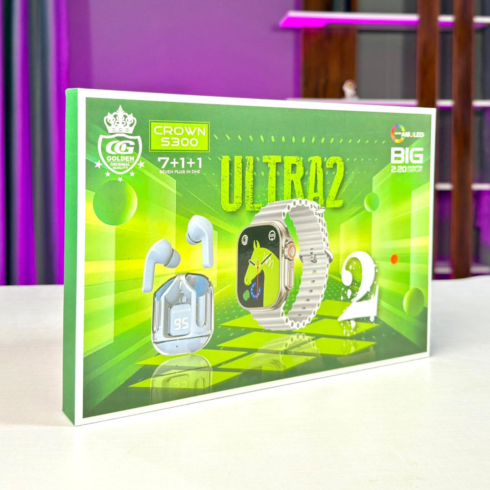 S300 CROWN ULTRA2 Wireless Charging SMART WATCH WITH AIRPODS 7+1+1