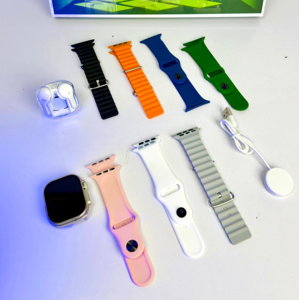 S300 CROWN ULTRA2 Wireless Charging SMART WATCH WITH AIRPODS 7+1+1