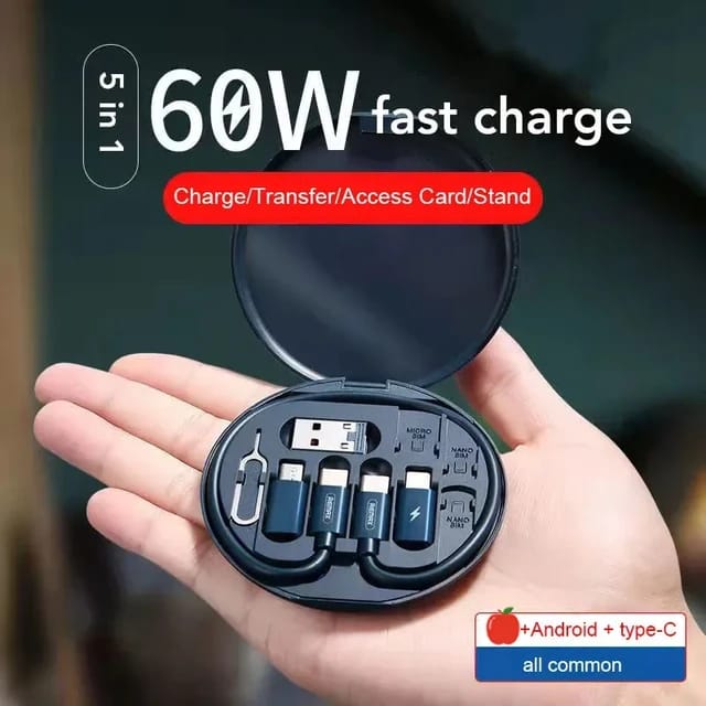 ( 5 In 1 ) Data Cable Set All Solutions In One | Data Cable Set 60w