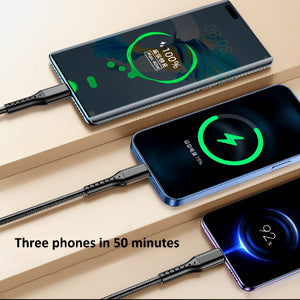 3 In 1 Usb Fast Charging Cable – Lightning, Micro Usb & Type-C