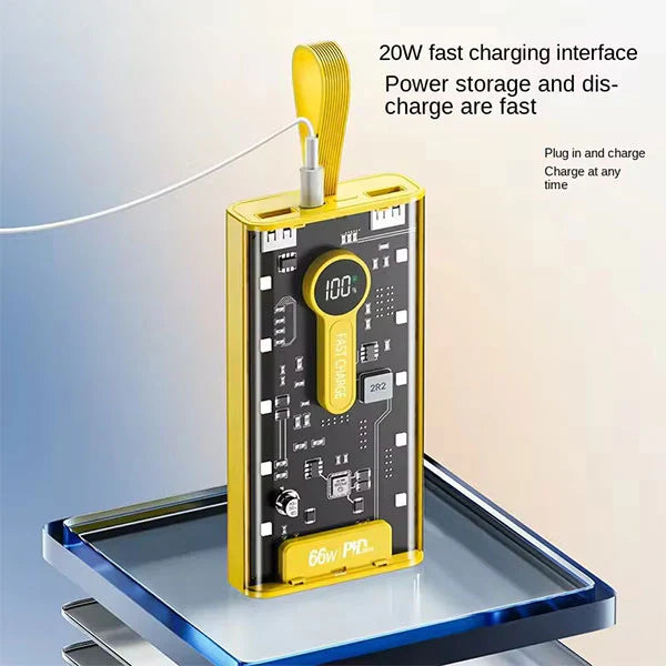20,000 Mah Power Bank.(66w Transparent High Capacity Pd20w)