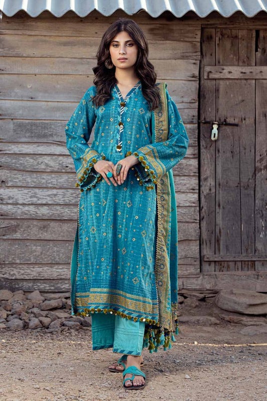 Gul Ahmed Chunri Embroidered Lawn Unstitched 3Pc Suit CL-42042A