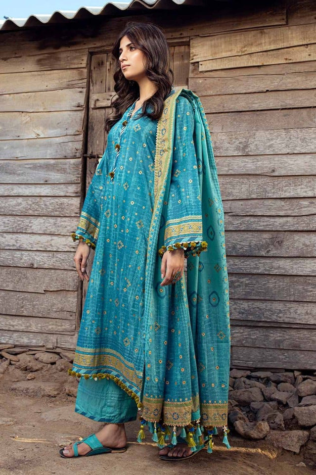 Gul Ahmed Chunri Embroidered Lawn Unstitched 3Pc Suit CL-42042A